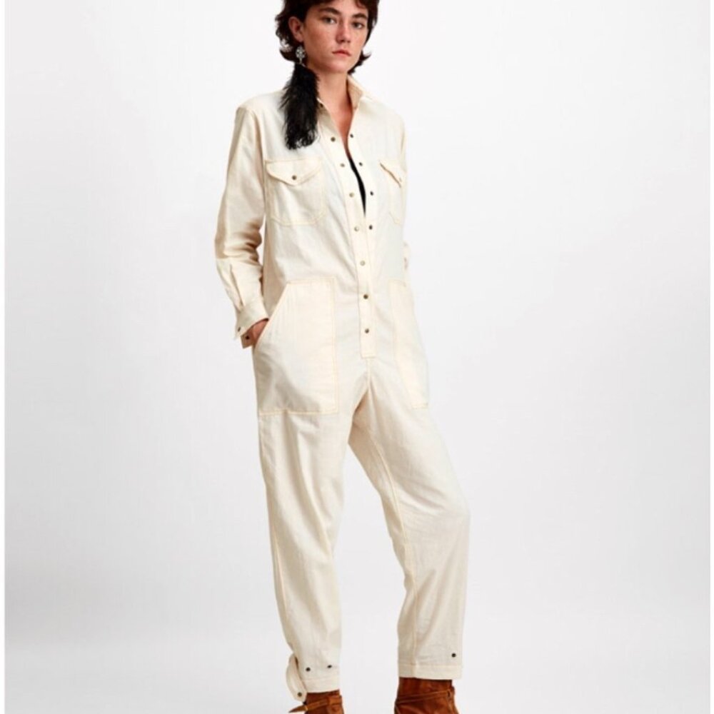 Ivory Lou Cotton Jumpsuit by Sabina - size XS